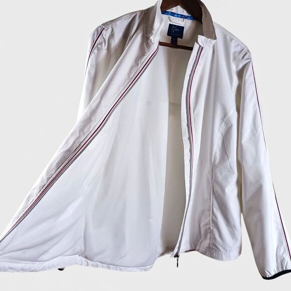 LPGA Collection Medium White Golf Tennis Jacket Full Zip Vented Athletic Stretch - Picture 6 of 9